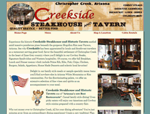 Tablet Screenshot of creeksidesteakhouse.com